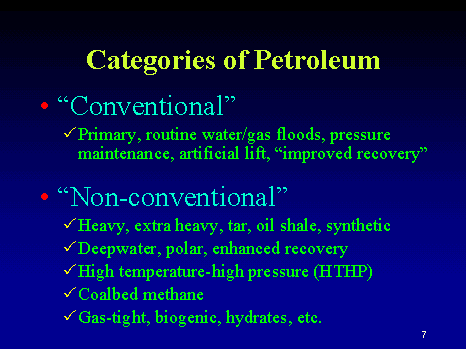 Categories of Petroleum